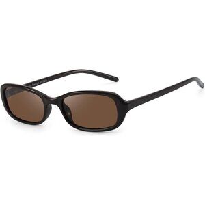 Rectangle Sunglasses Women Vintage 90s Small Thin UV Protection Trendy